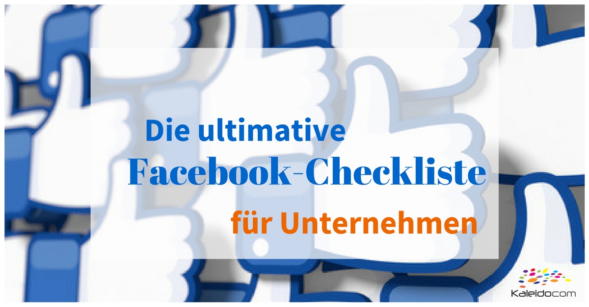 Checkliste Facebook für Unternehmen