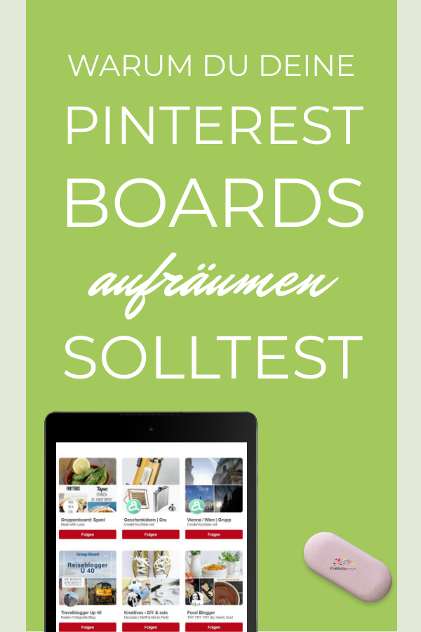 Pin Pinterest Boards Tablet mit Pinnwänden