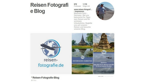 Pinterest Account von Reisen Fotografie Blog