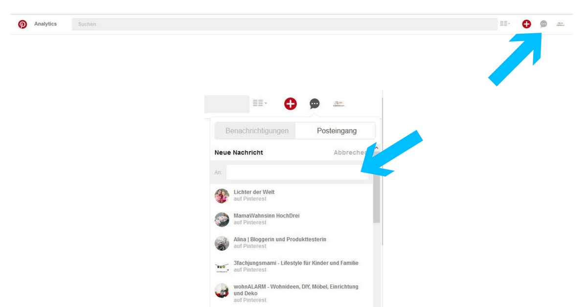 So verfassen Sie auf Pinterest eine Privatnachricht