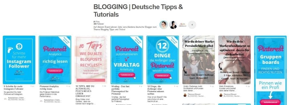 Gruppenboard BLOGGING | Deutsche Tipps & Tutorials