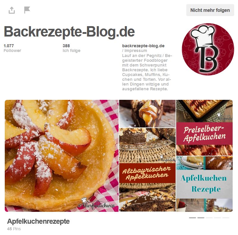 Backrezepte Blog Pinterest Account