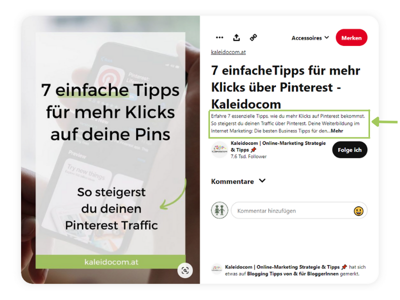 Geniale Pinterest Pin-Beschreibung verfassen 3